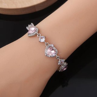 Mới vòng tay đính pha lê màu hồng thiết kế sang trọng thời trang cao cấp