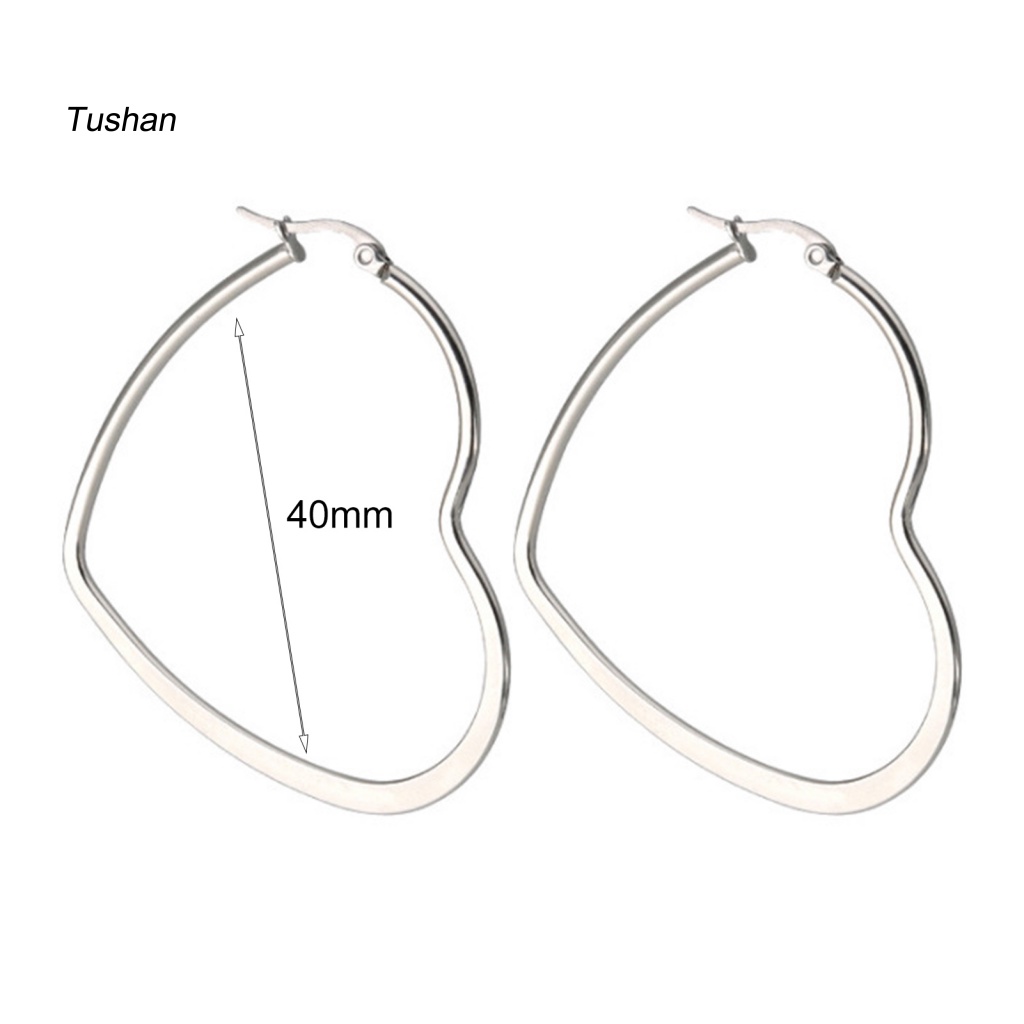 1 Đôi Bông Tai Tròn Màu Trơn Không Dễ Phai Thời Trang Dành Cho Nữ