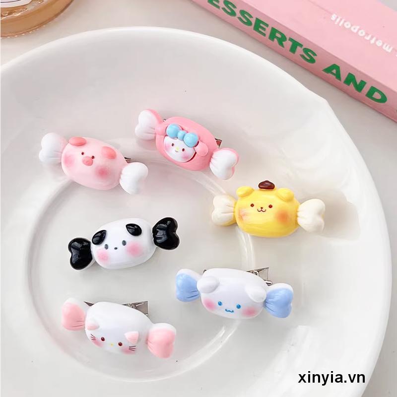🌺Kẹp Tóc Mini Họa Tiết Hoạt Hình Trái Tim Sanrio Nhật Bản Dễ Thương Cho Bé Gái