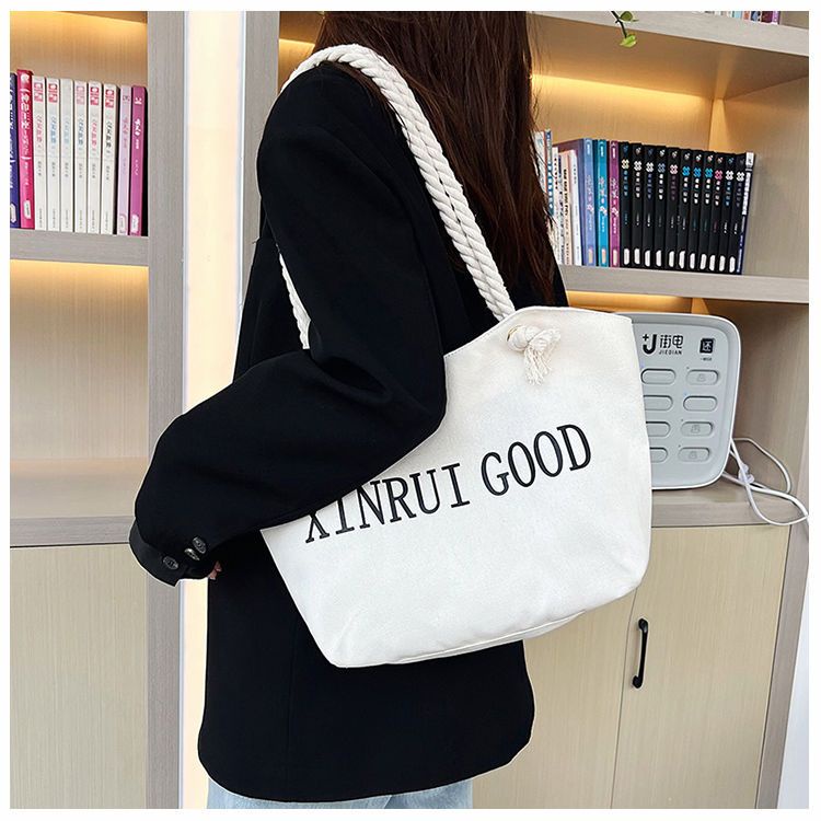 M9-Túi Xách Canvas Dây Thừng Cotton Phong Cách Hàn Quốc Hợp Thời Trang Cho Nữ