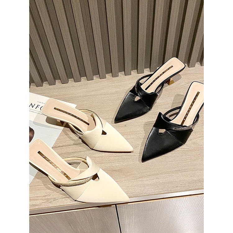Sandal Cao Gót Mũi Nhọn Thiết Kế Mới Thời Trang Mùa Hè 2023 Dành Cho Nữ