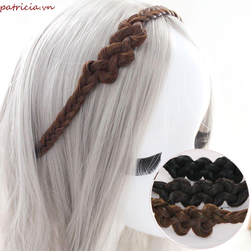 Băng Đô Dạng Tóc Giả Xoắn Bằng Sợi Tổng Hợp Co Giãn 3 Màu Thời Trang