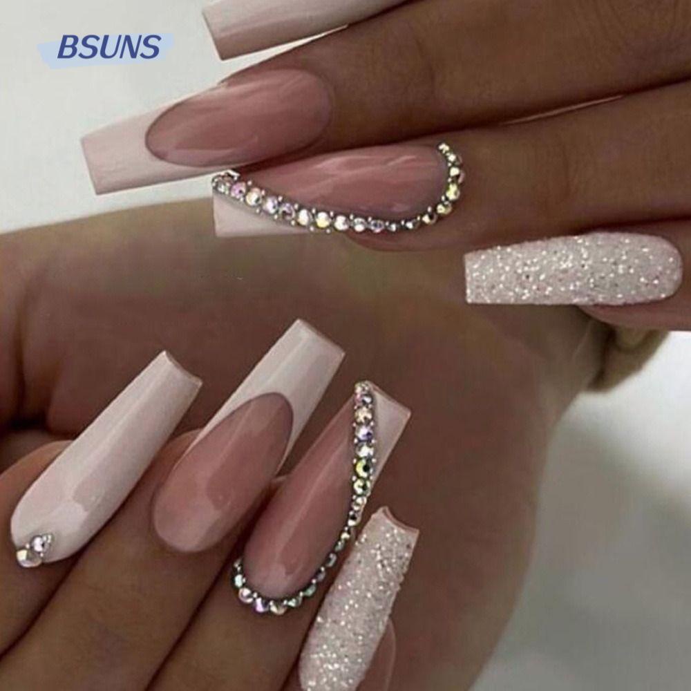 Bộ Móng Tay Giả Che Phủ Toàn Diện Kiểu Pháp Có Thể Tháo Rời