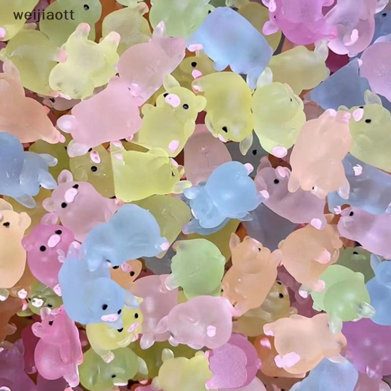 Set 6 Mô Hình Chú Heo Bằng Nhựa Dạ Quang Trang Trí Tiểu Cảnh