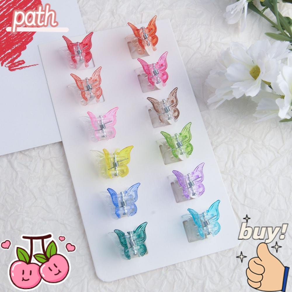 PATH Set 12 Kẹp Tóc Nhựa Hình Bướm Nhiều Màu