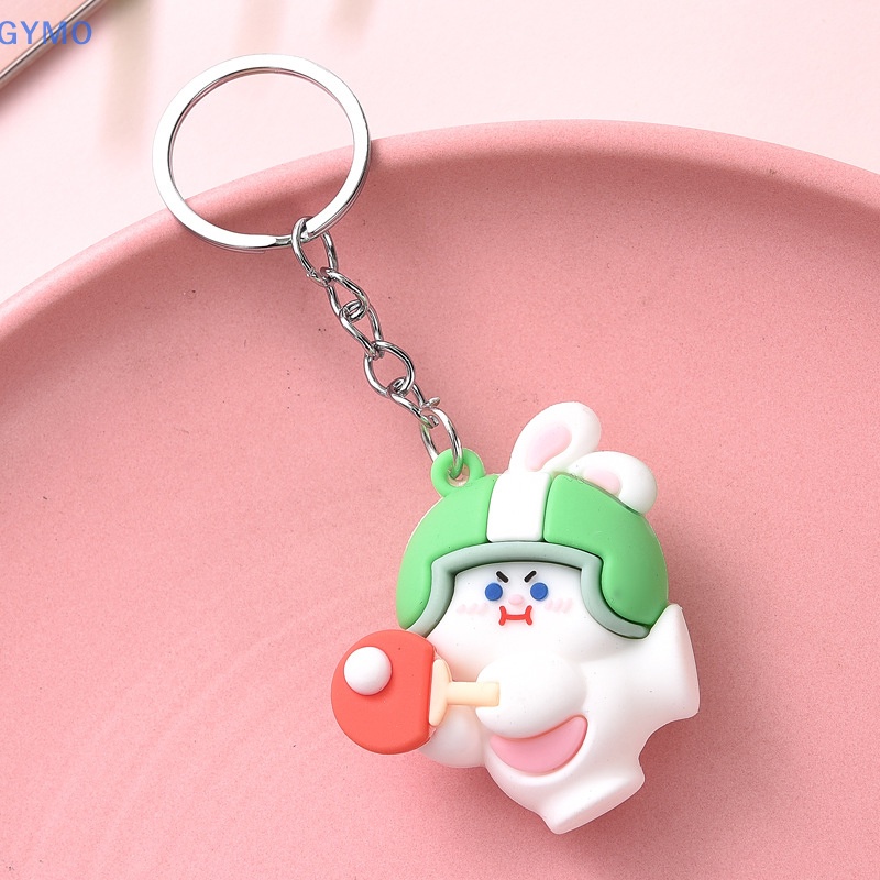 Móc Khóa Hình Thỏ Hoạt Hình Bằng Silicon Nhiều Kiểu Dáng DIY