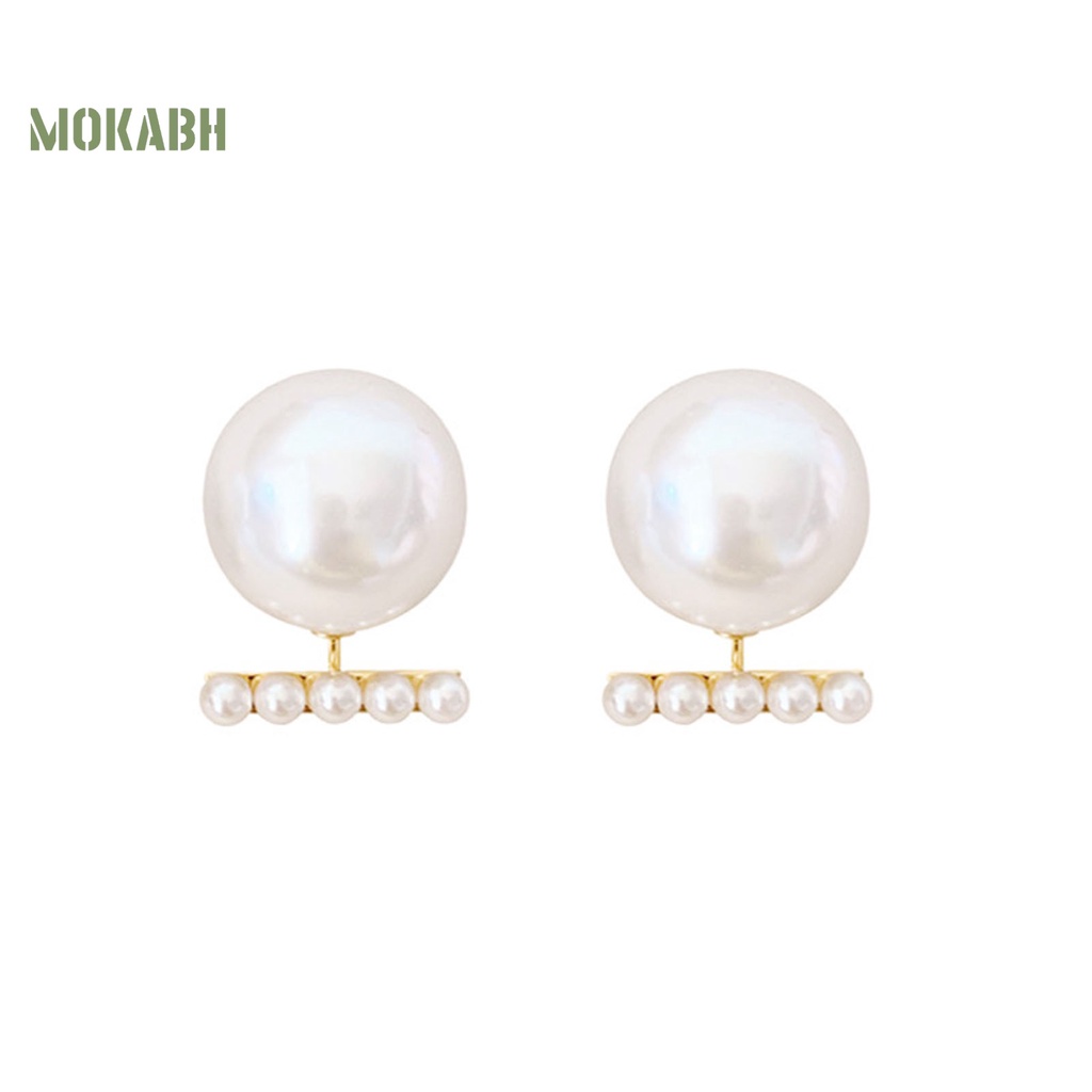 1 Đôi Bông Tai Đính Ngọc Trai Giả Phong Cách Pháp Thanh Lịch Dành Cho Nữ