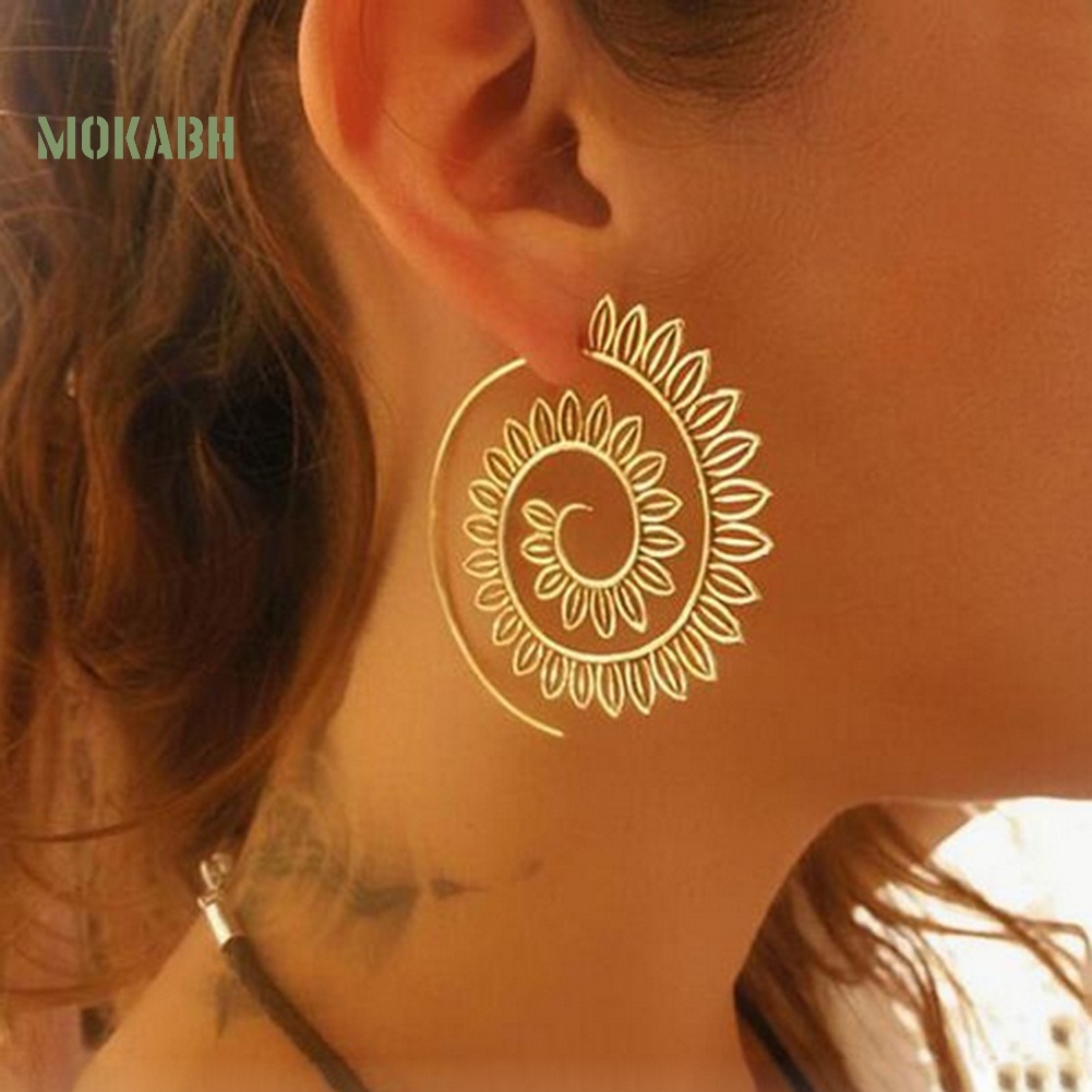 Bông Tai Hình Giọt Nước Bằng Hợp Kim Xoắn Ốc Thời Trang Dự Tiệc Cho Nữ