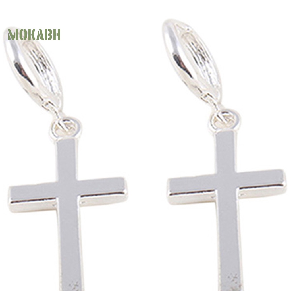 Bông Tai Hình Chữ Thập Bằng Hợp Kim Không Phai Màu Tinh Tế Thời Trang Dự Tiệc Cho Nữ