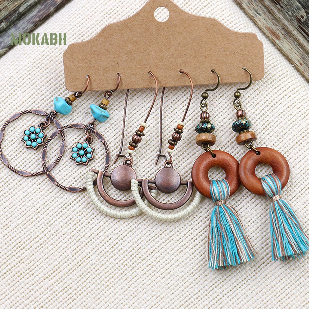 Set 3 Đôi Khuyên Tai Phong Cách Vintage Thời Trang Cho Nữ