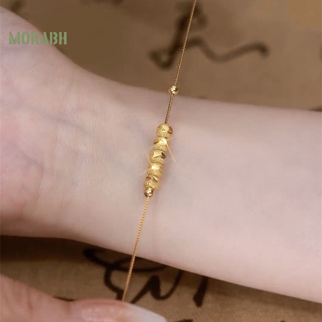 Vòng Đeo Tay May Mắn Bằng Hợp Kim Mỏng Màu Vàng Kim Thanh Lịch Tùy Chỉnh Thời Trang Cho Nữ