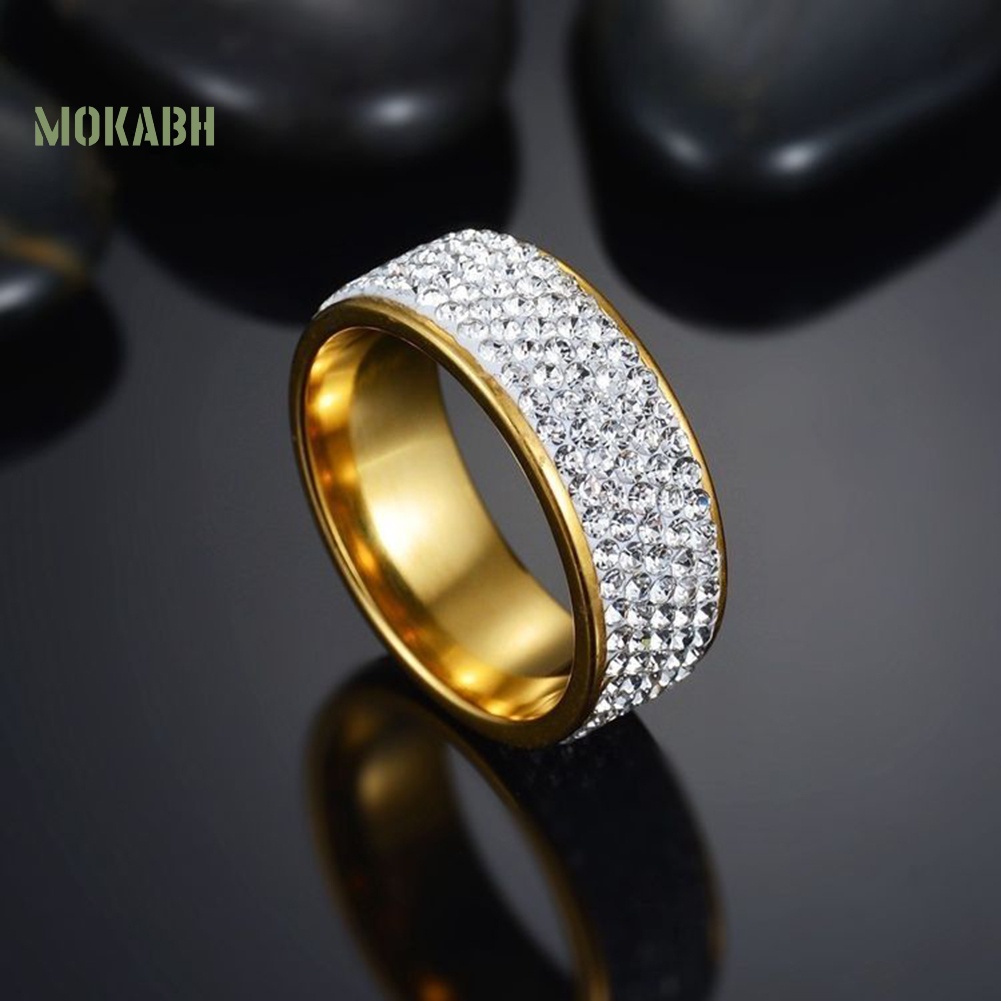 Nhẫn Cặp Bằng Thép Không Gỉ Đính Đá Thời Trang