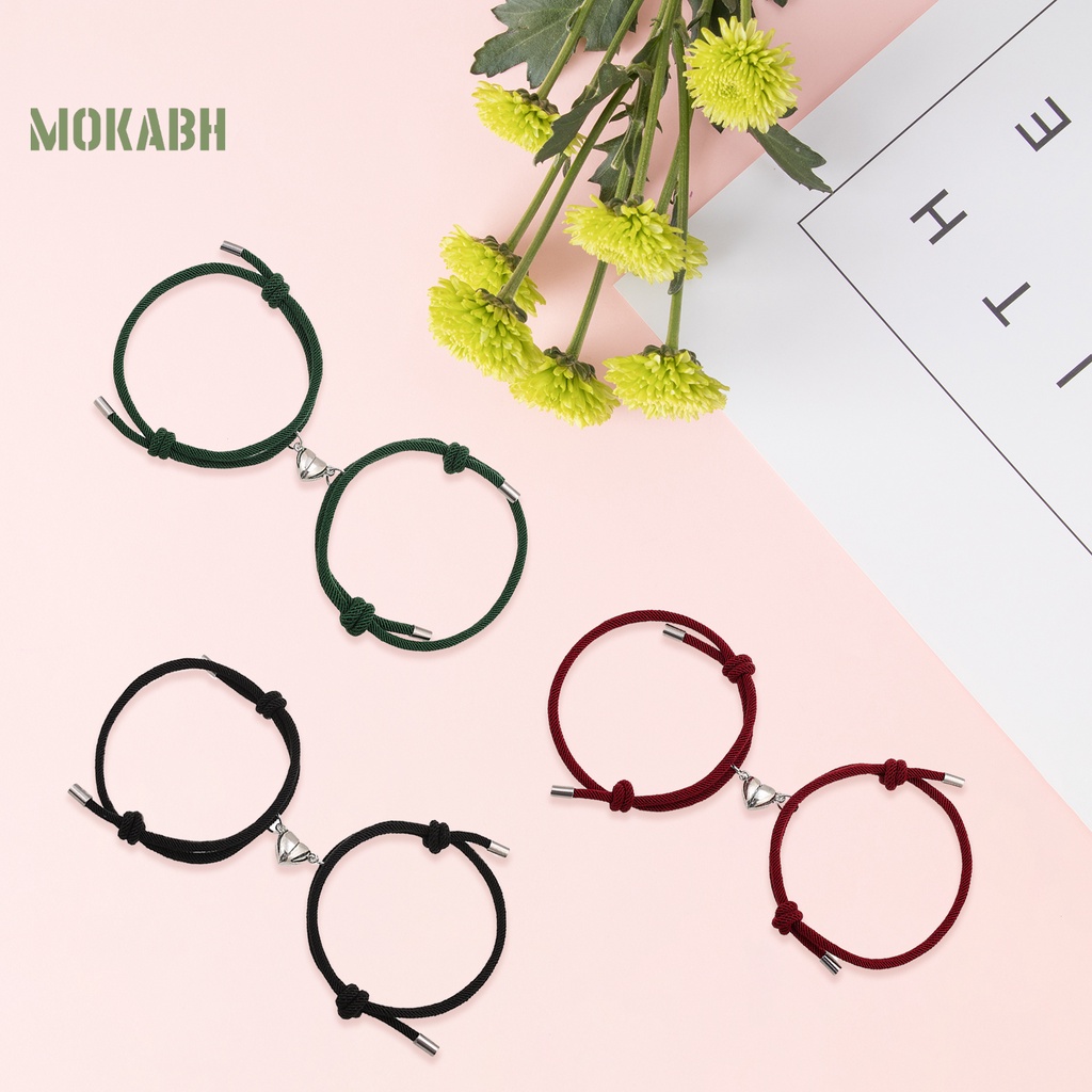 Bộ 2 Vòng Đeo Tay Bằng Hợp Kim Hấp Thụ ic Có Thể Điều Chỉnh Độ Dài Thời Trang