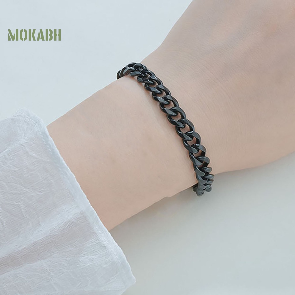 Vòng Tay Chuỗi Xích Bằng Thép Không Gỉ Mạ Phong Cách Hip Hop Thời Trang Cho Nam