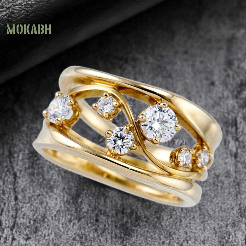Nhẫn Đính Hôn Đính Đá Zircon Chống Bức Xạ Cho Nữ