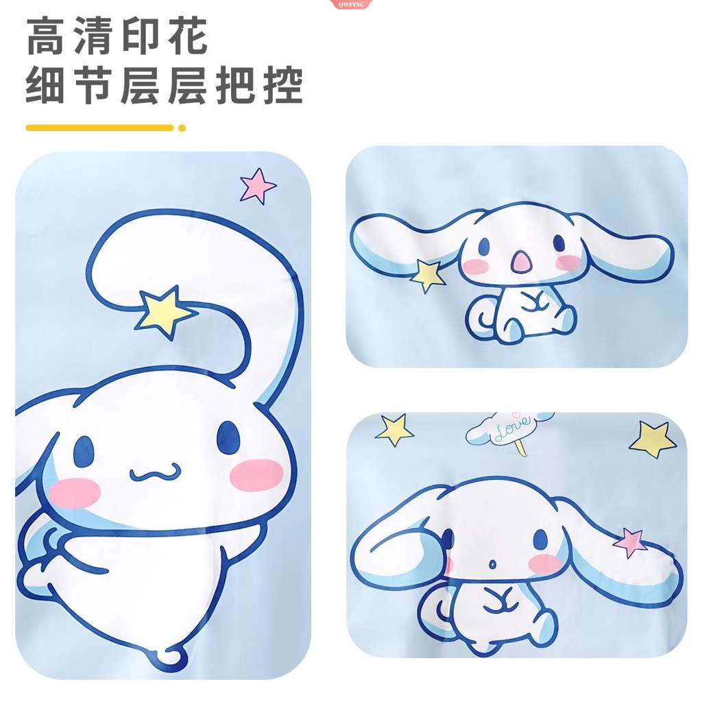 Áo Mưa Dáng Rộng Có Mũ Trùm Phối Khóa Kéo In Hoạt Hình Cinnamoroll Dễ Thương Cho Bé Gái