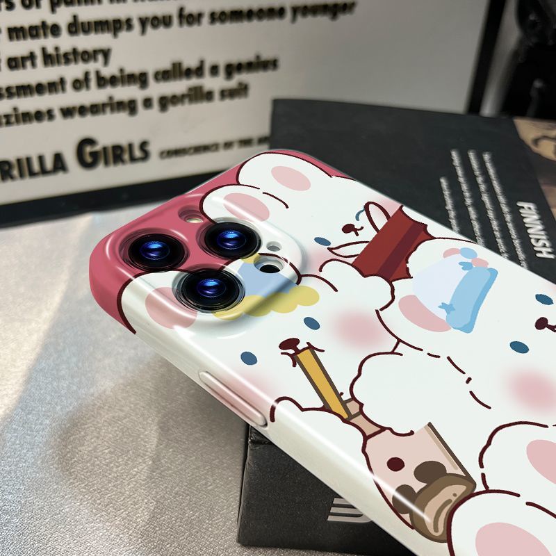 Ốp Điện Thoại Họa Tiết Hoạt Hình Chú Thỏ Dễ Thương Cho Iphone 8iPhone13117 plus xsmax xr12 / / 14pro CVL7