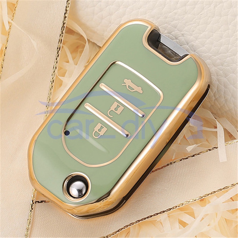 Vỏ Chìa Khóa Điều Khiển Từ Xa Bằng TPU Có Móc Khóa Cho Honda Crider Breeze Fit CRV XRV Vezel Civic Accord City Greiz