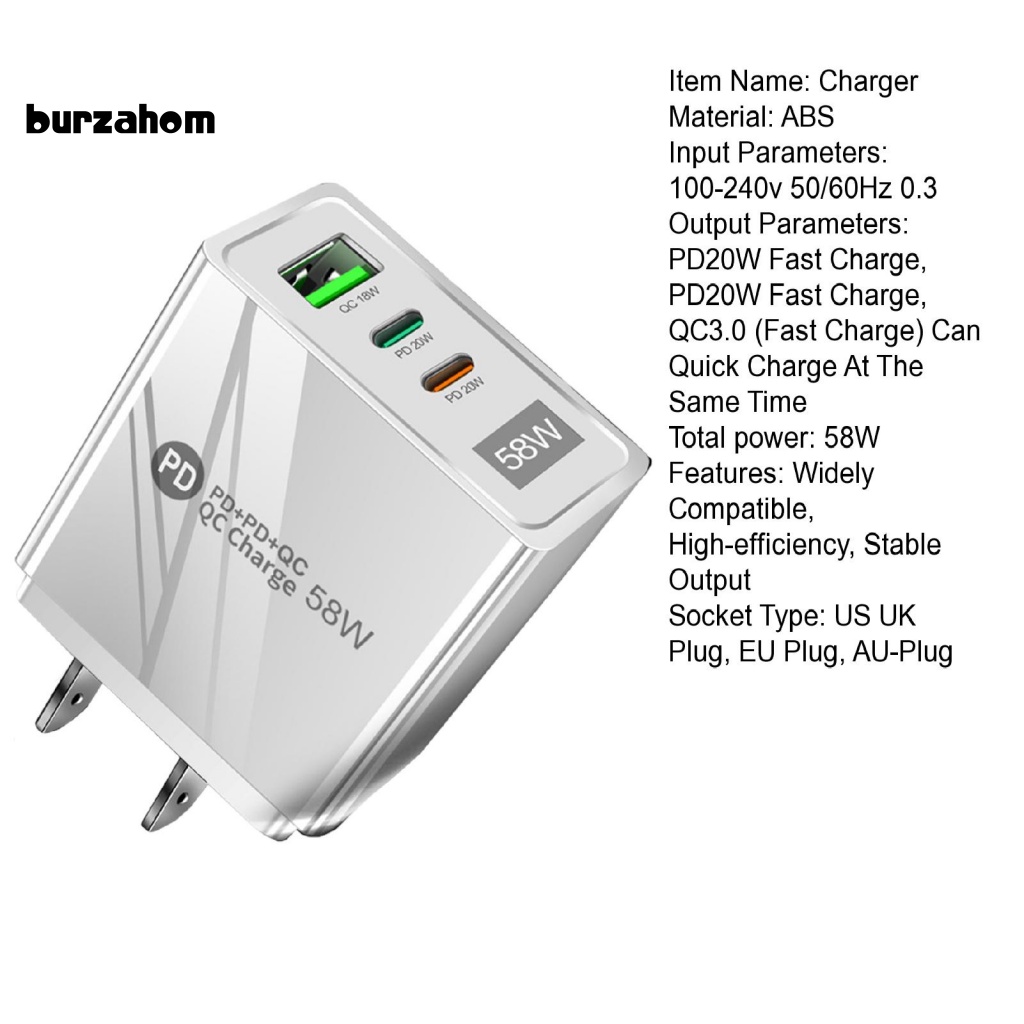 Ổ Cắm Sạc Nhanh Với 3 Cổng USB / Type-C Tiện Dụng