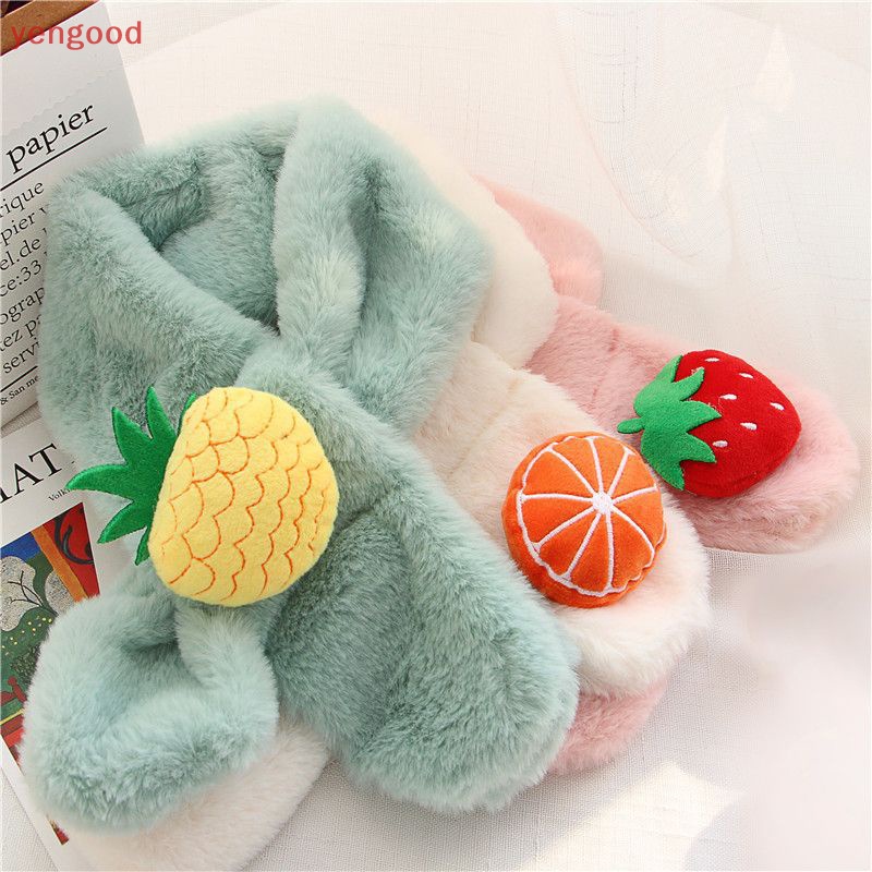 Khăn Choàng Lông Xù Dày Dặn Ấm Áp Kiểu Hoạt Hình Đáng Yêu Cho Bé Mùa Thu Đông