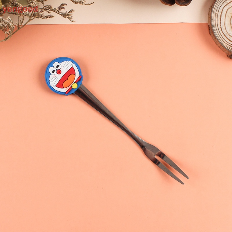 Bộ 5 Nĩa Ăn Trái Cây Mini Bằng Inox Họa Tiết Hoạt Hình Dễ Thương