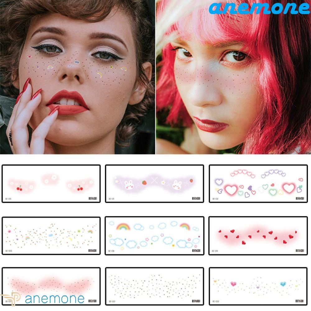 Miếng Dán Trang Điểm Mặt Họa Tiết Hoa Nhỏ Dễ Thương Chống Thấm Nước