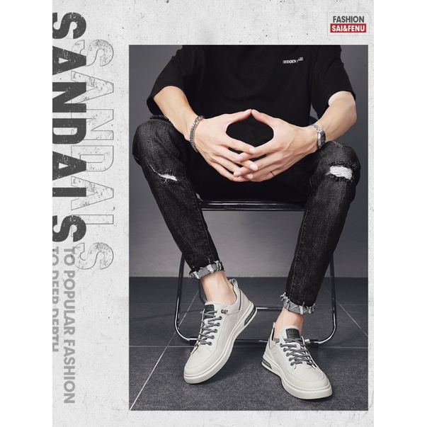 Giày Thể Thao Nam Bằng Da Dễ Phối Đồ-AA0500