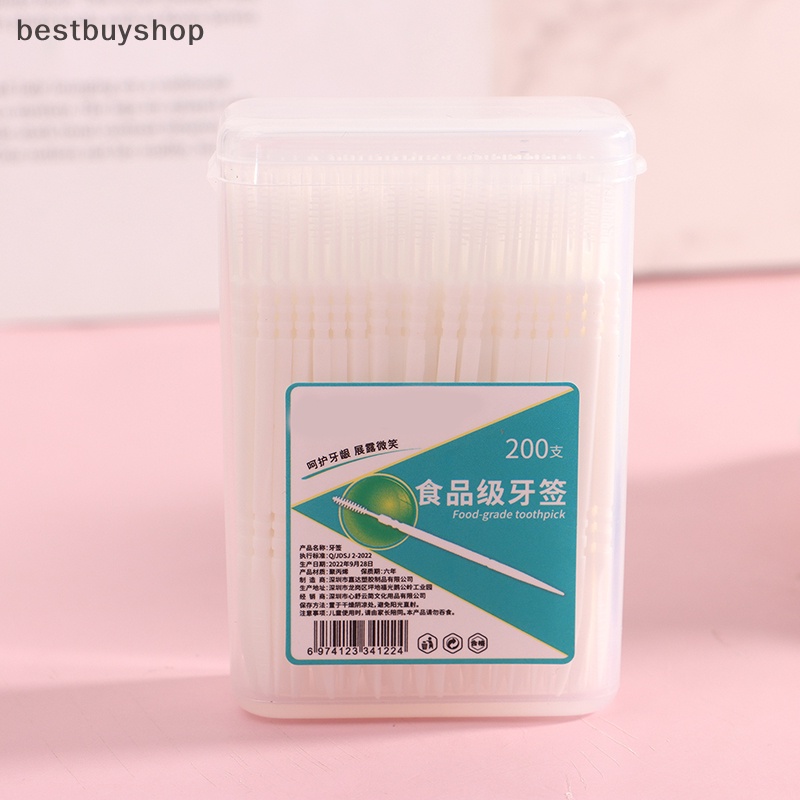 Bộ 200 Bàn Chải Đánh Răng Hai Đầu Bằng Nhựa Mềm Chăm Sóc Răng Miệng yhn