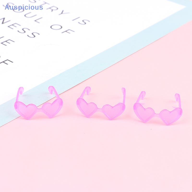 Set 10 Mắt Kính Nhựa Mini Hình Trái Tim Cho Búp Bê Tỉ Lệ 1 / 6