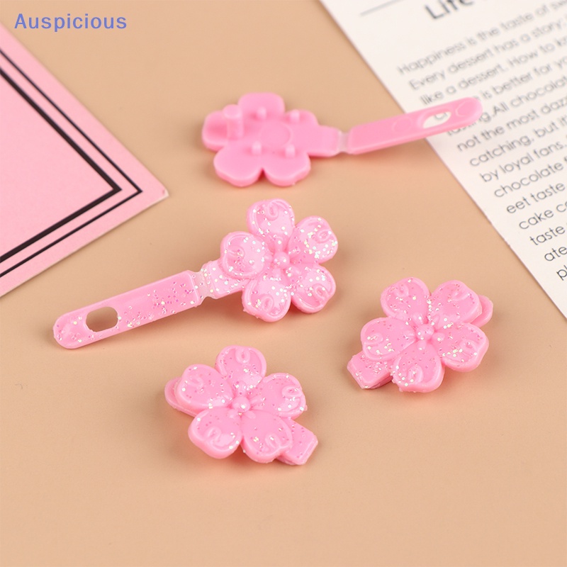 Set 2 Kẹp Tóc Hình Hoa Màu Hồng Mini Tỷ Lệ 1 / 6 Dành Cho Búp Bê