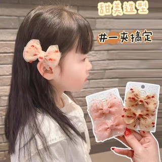 Cặp kẹp tóc nơ lưới xinh xắn thời trang 2023 cho bé gái