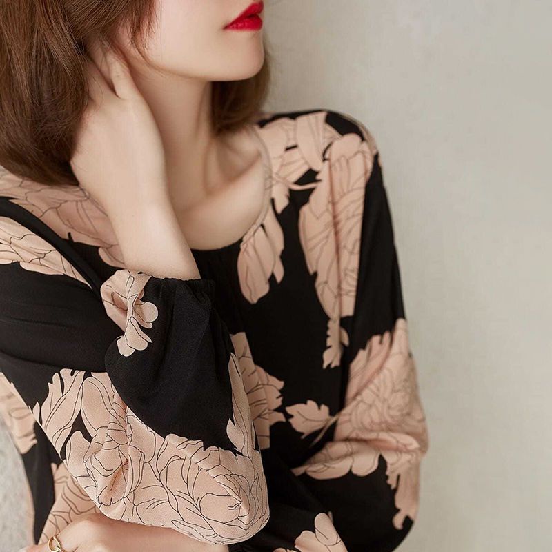 Áo Sơ Mi Chiffon Tay Dài In Họa Tiết Phong Cách Mới Mùa Hè Dễ Phối Đồ Cho Nữ