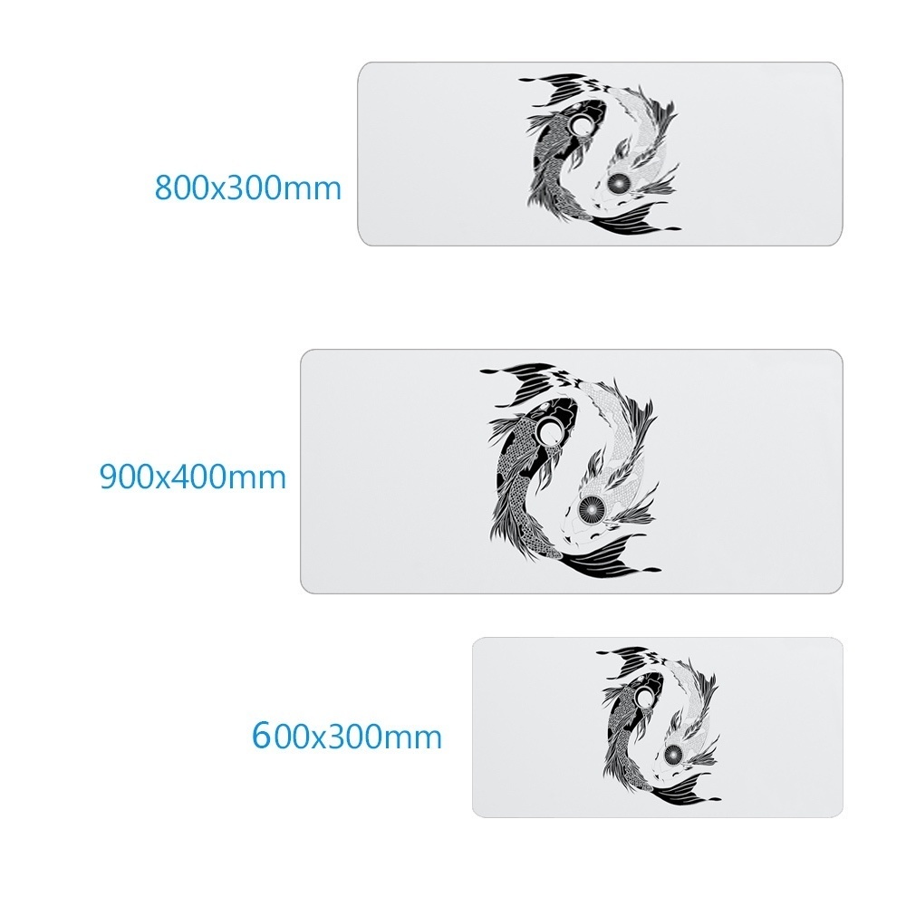 Tấm Lót Chuột Và Bàn Phím Cơ Chơi Game Màu Trắng Và Đen Hình Cá Dành Cho Game Thủ