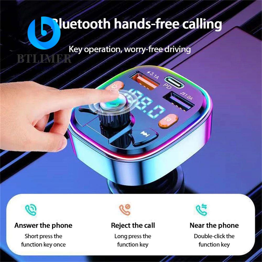 Máy Phát MP3 BTLIMER Kết Nối Bluetooth 5.0 FM Không Dây Hai Cổng USB Type-c