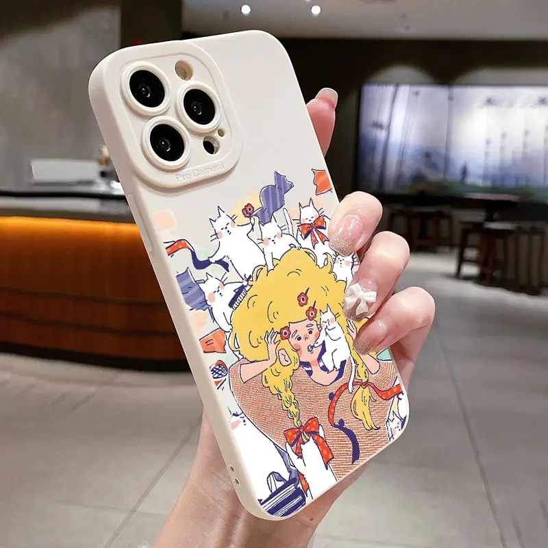 Ốp Điện Thoại Silicone TPU Chống Vỡ In Hình Mèo Cho IPhone 14 11 Pro Max 13 12 Pro Max XS X XR SE 2020 6S 8 7 Plus