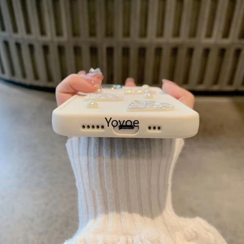 Ốp Điện Thoại Silicon Mềm Chống Sốc Mạ Điện Phối Ngọc Trai Sang Trọng Cho iPhone 14Plus 13 12 11 14 Pro Max X XR XS 7 8 Plus SE