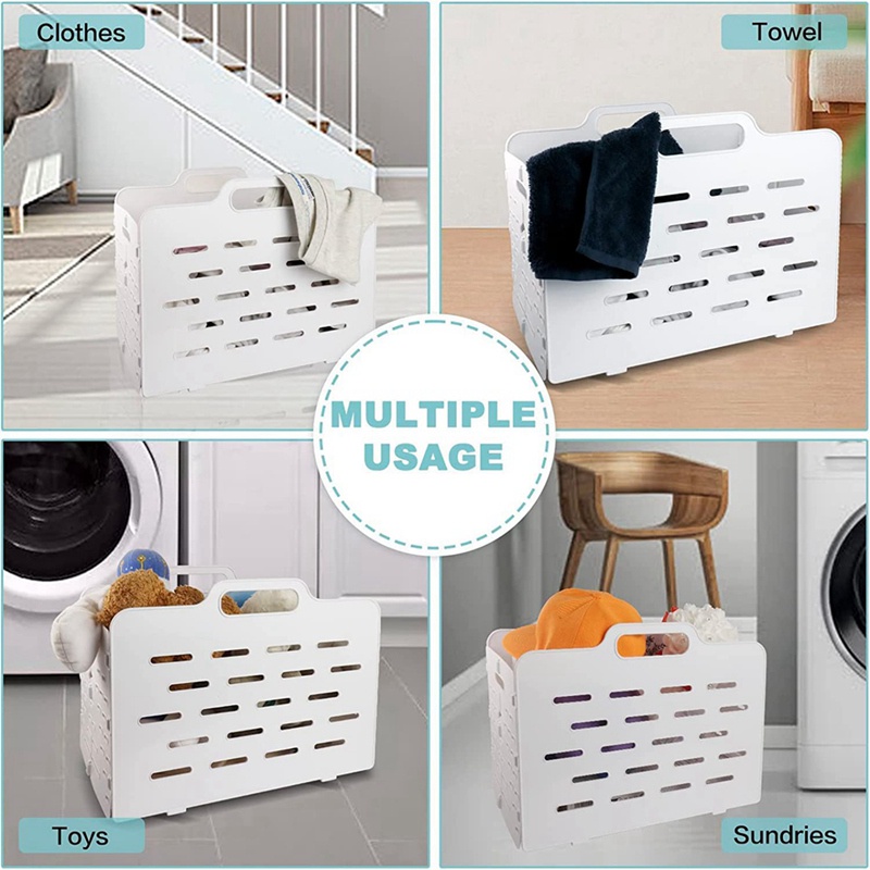 Giỏ Nhựa Đựng Đồ Gắn Tường Có Tay Cầm Có Thể Gấp Gọn Tiện Dụng