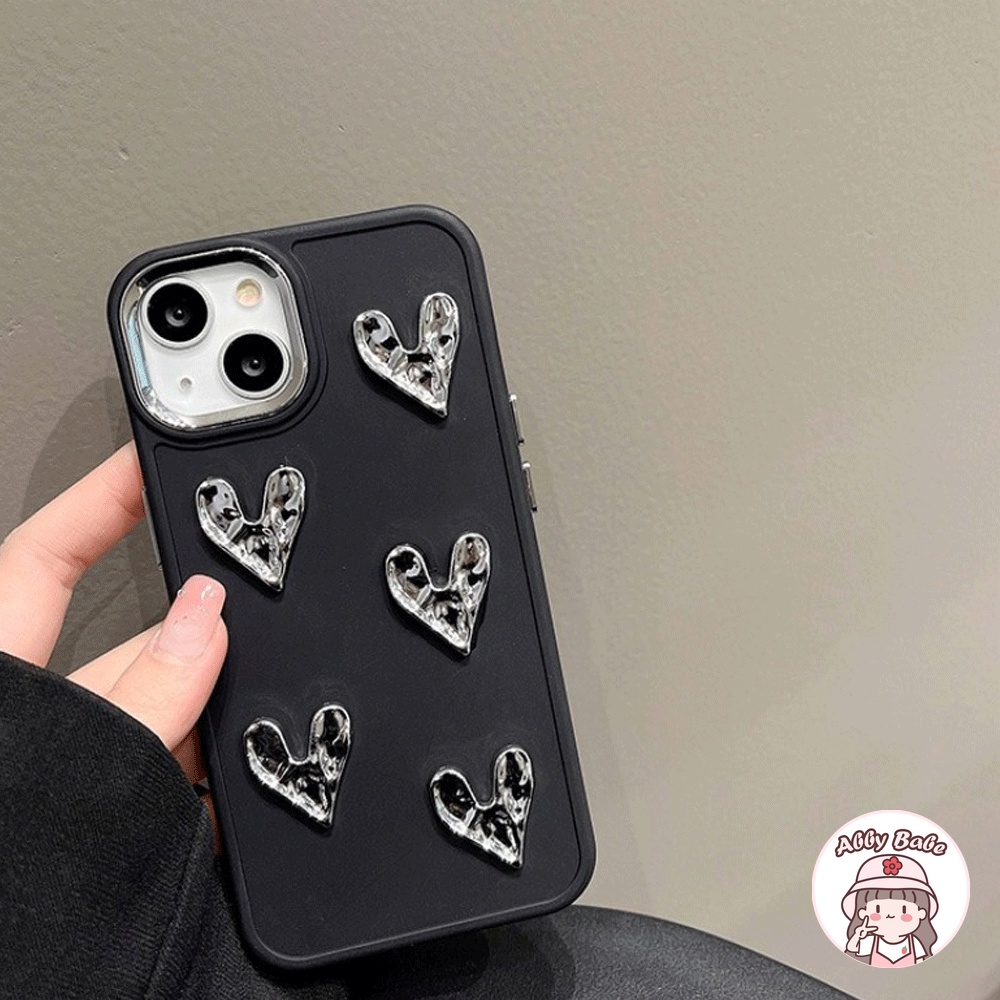 Ốp Điện Thoại TPU Dẻo Tráng Gương Họa Tiết Trái Tim Mạ Bạc Bóng Cho IPhone 14 Pro Max 11 12 11 Pro Max