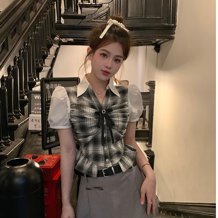 Áo Sơ Mi Ngắn Tay Họa Tiết Sọc Thời Trang Dành Cho Nữ