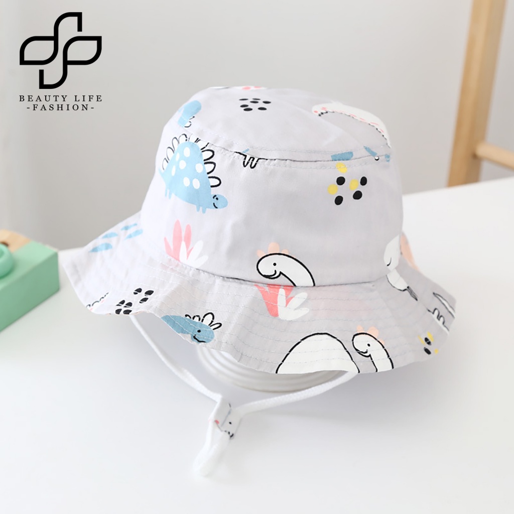 Nón Tai Bèo Chống Nắng Thoáng Khí In Họa Tiết Khủng Long Hoạt Hình Cho Bé