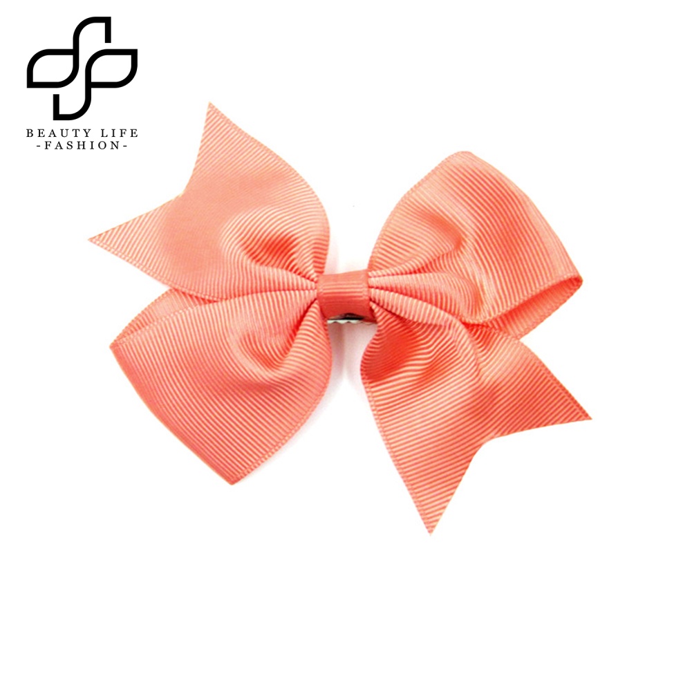 Bộ 10 Kẹp Tóc Nơ Màu Trơn Thời Trang Cho Nữ