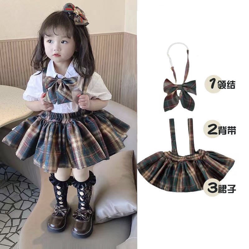 Bộ Áo Váy Yếm Phong Cách Mới Mùa Hè 2023 Cho Bé Gái