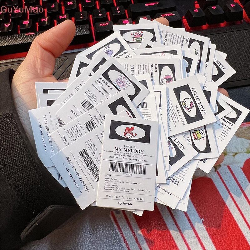 Set 20 Tấm Nhãn Dán Niêm Phong Tự Dính Hình Hello Kitty Pocheacco Cinnamoroll Kuromi Melody Dễ Thương