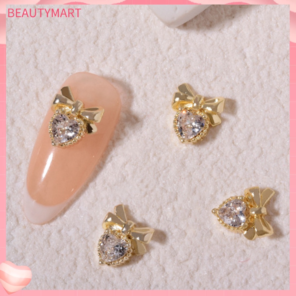 Phụ Kiện Trang Trí Móng Tay 3D Hình Nơ / Trái Tim / Gấu Bằng Hợp Kim DIY