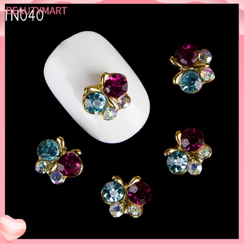 Set 10 Phụ Kiện Trang Trí Móng Tay Hình Bướm 3D Bằng Hợp Kim DIY