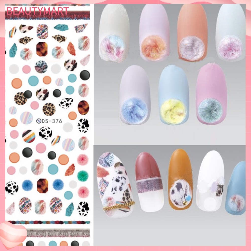 Miếng Dán Trang Trí Móng Tay Chuyển Nước Họa Tiết Mèo Và Đầu Lâu Phong Cách Harajuku