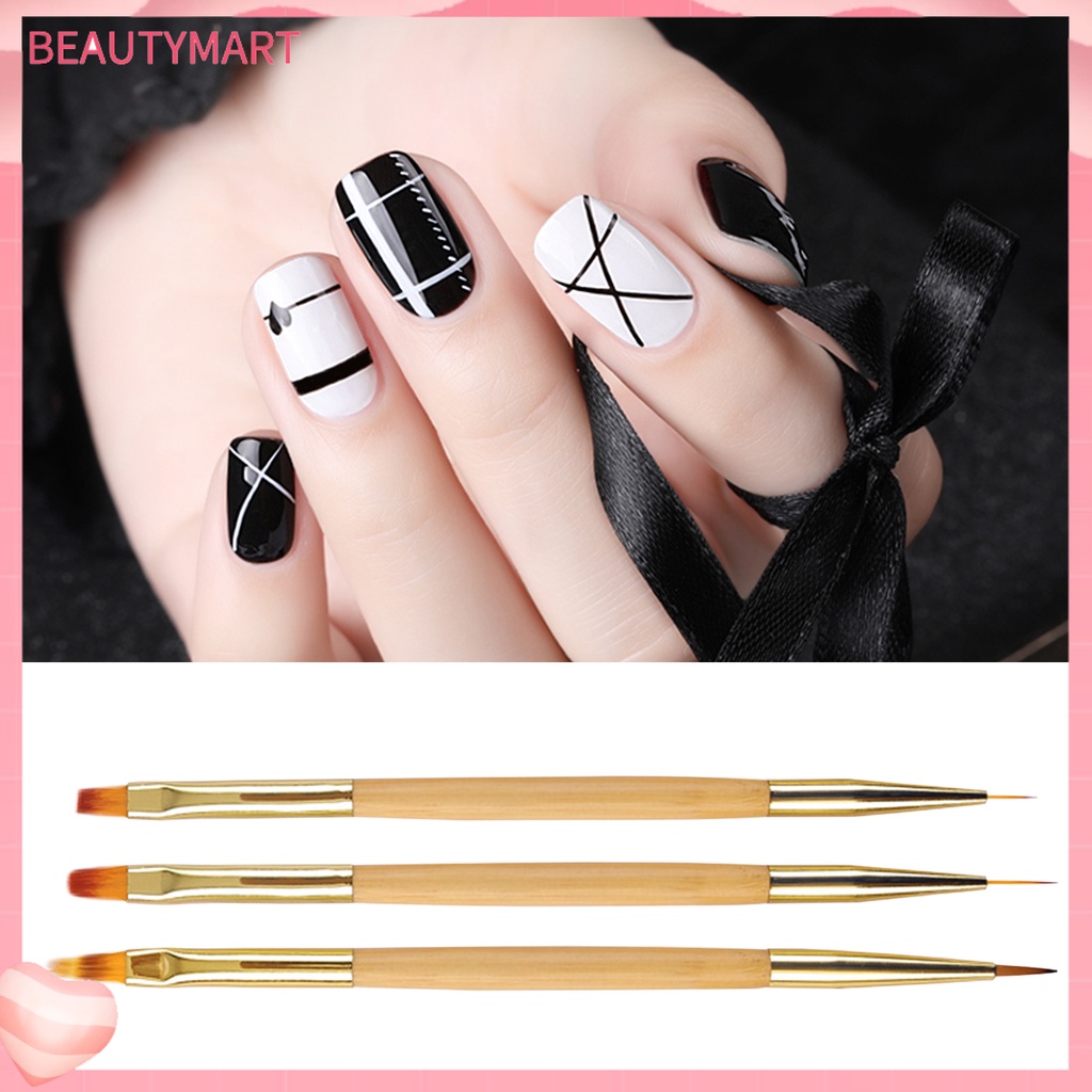 1 / 3 Cây Bút Lông Mềm Hai Đầu Dùng Cho Làm Móng Tay DIY