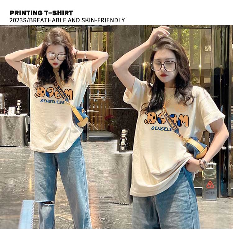 Áo thun PEWARN tay ngắn dáng rộng phong cách Hàn Quốc đơn giản thời trang mùa hè cho nữ