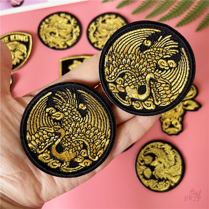 ♥ Sticker Ủi Thêu Hình Rồng / Phượng Hoàng / Kylin / Chim Hạc ♥ 1 Miếng Dán Ủi Quần Áo Hình Nghệ Thuật
