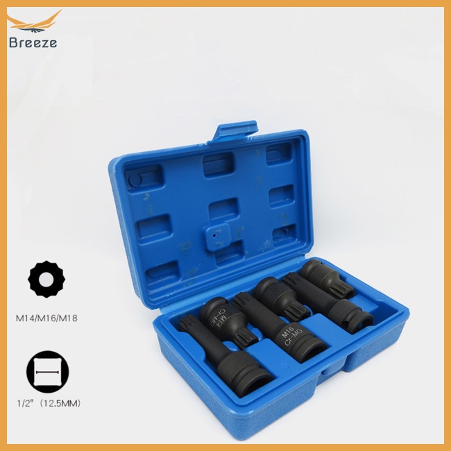 Bộ 6 Cờ Lê Ổ Cắm Khí Nén 1 / 2inch M14 M16 M18 Tích Hợp Ổ Cắm Chữ M